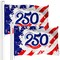 G128 2 Pack: USA 250th Anniversary Red Stripes Flag | 3x5 Ft | Double Sided Printed 150D Polyester | America 1776-2026 Patriotic Banner with Brass Grommets | Durable Indoor/Outdoor Celebration Flag